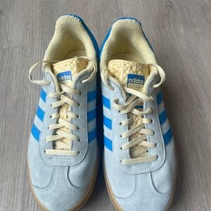 adidas Women's Light Blue and Bright Blue Suede Sneakers